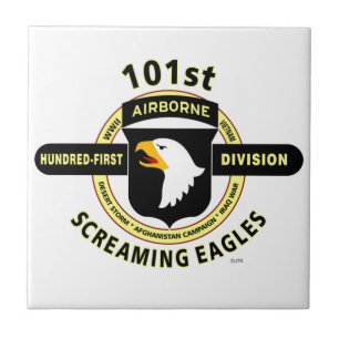 AZULEJO DE CERÂMICA 101ST DIVISÃO AEROTRANSPORTADA "EAGLES GRITANDO "