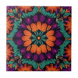 Azulejo De Cerâmica 12 Flor Laranja Petal