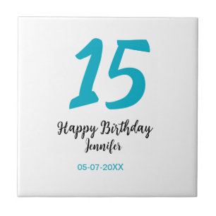 Azulejo De Cerâmica 15 aniversário quiencenera adicionar data ano temp