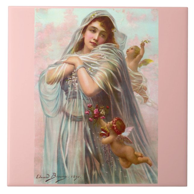 Azulejo De Cerâmica 1891 Edouard Bisson The Fiancée (Frente)