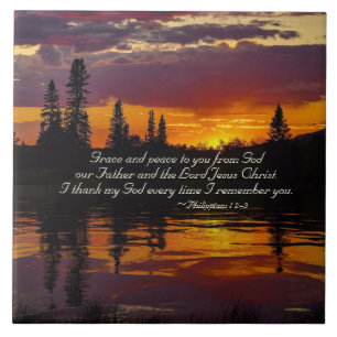Azulejo De Cerâmica 1:2 dos Philippians - 3 enfeitam-lhe e paz, por do