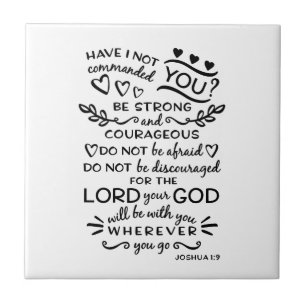 Azulejo De Cerâmica 1:9 de Joshua do verso da bíblia