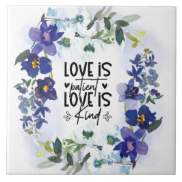 Azulejo De Cerâmica 1 Corinthians 13:4 O amor é a Bíblia do paciente V