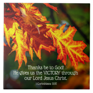 Azulejo De Cerâmica 1 Corinthians 15:57 Obrigados sejam a Deus!