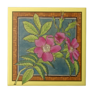 Azulejo De Cerâmica 1 do conjunto de 8 florais coloridos vitorianos re