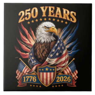 Azulejo De Cerâmica 250 Anos Americano 250º Aniversário EUA Patriótico
