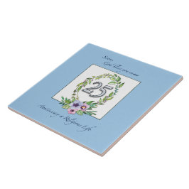 Azulejo De Cerâmica 25 aniversário da Católica Nun Wreath e Silver