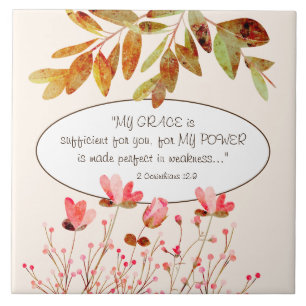 Azulejo De Cerâmica 2 Corinthians 12:9 MY GRACE é suficiente para si