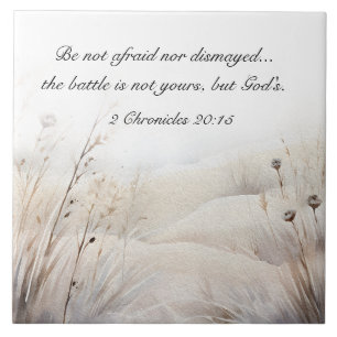 Azulejo De Cerâmica 2 Crônicas 20:15 A batalha é a Bíblia de Deus Vers