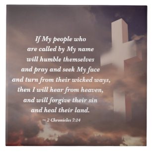 Azulejo De Cerâmica 2 Crônicas 7:14 Se minhas Pessoas rezarem