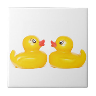 Azulejo De Cerâmica 2 patos de borracha no amor