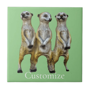 Azulejo De Cerâmica 3 Meerkats em pé Thunder_Cove
