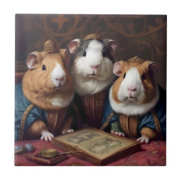 Azulejo De Cerâmica 3 Suínos Renascentistas