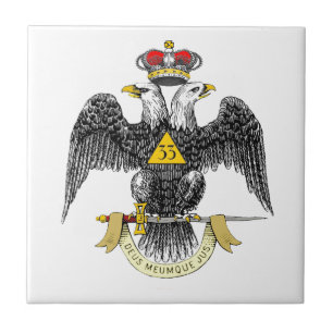 Azulejo De Cerâmica 3ó Preto escocês Eagle do rito do grau