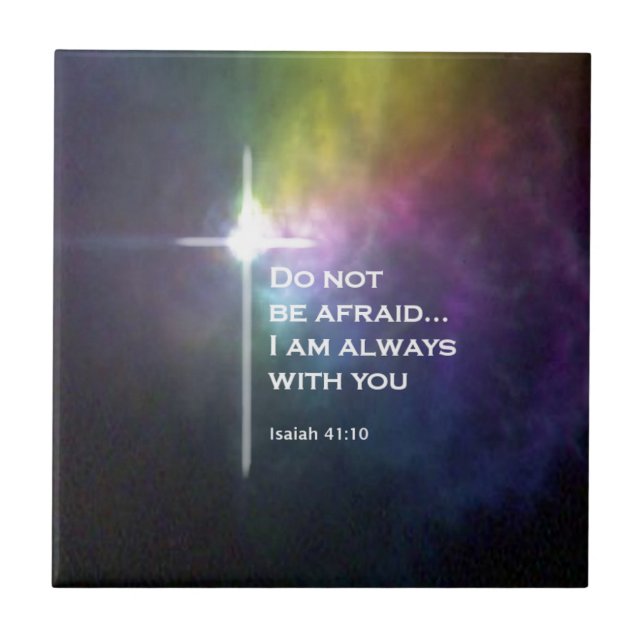 Azulejo De Cerâmica 41:10 de Isaiah (Frente)