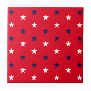 Azulejo De Cerâmica 4 de julho estrelas brancas azuis vermelhas padrã