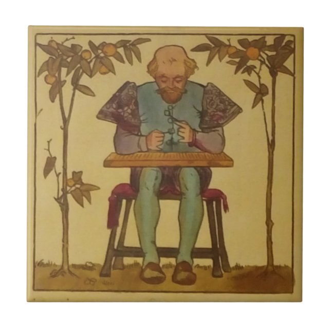 Azulejo De Cerâmica 4 Tema Musical Repro Copeland Medieval Minstrels (Frente)