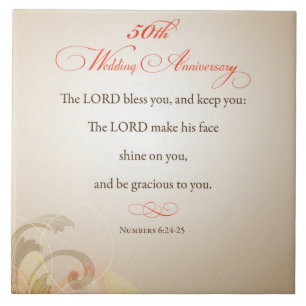 Azulejo De Cerâmica 50º Aniversário de Casamento, Senhor Religioso A