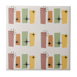 Azulejo De Cerâmica 50 clássico do século médio Starburst Retro