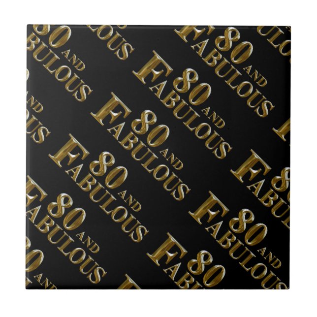 Azulejo De Cerâmica 80 Birthday (Frente)