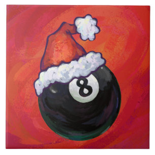 Azulejo De Cerâmica 8 Ball Christmas Hat