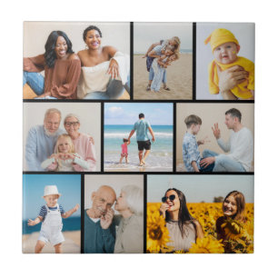 Azulejo De Cerâmica 9 Fotografias Collage Amigos e Férias Familiares