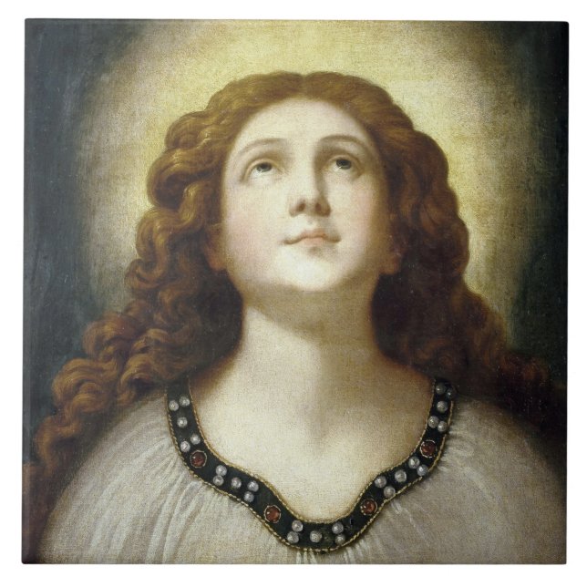 Azulejo De Cerâmica A Alma Abençoada (Jovem Religiosa Angelic) (Frente)