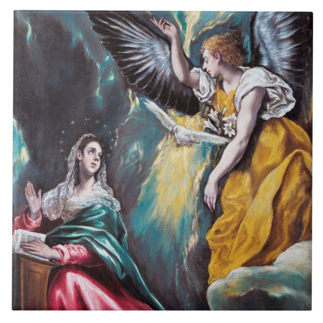 Azulejo De Cerâmica A Anunciação, El Greco (Frente)