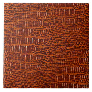 Azulejo De Cerâmica A aparência da pele do jacaré realístico marrom