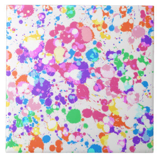 Azulejo De Cerâmica A arte do Splatter do arco-íris colorida espirra