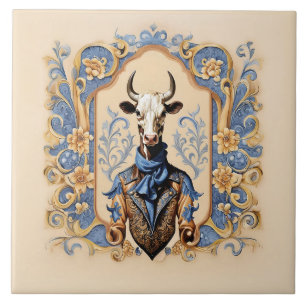 Azulejo De Cerâmica A Arte Moderna da Vaca Engraçada Dapper