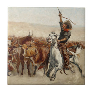 Azulejo De Cerâmica A Arte Ocidental Roundup de Frederic Remington