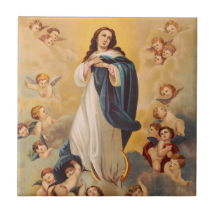 Azulejo De Cerâmica A Assunção da Virgem Maria