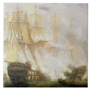 Azulejo De Cerâmica A batalha de Trafalgar, c.1841 (óleo em canvas)