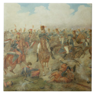 Azulejo De Cerâmica A batalha de Waterloo, o 18 de junho de 1815 (w/c