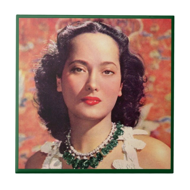 Azulejo De Cerâmica a bela Merle Oberon (Frente)