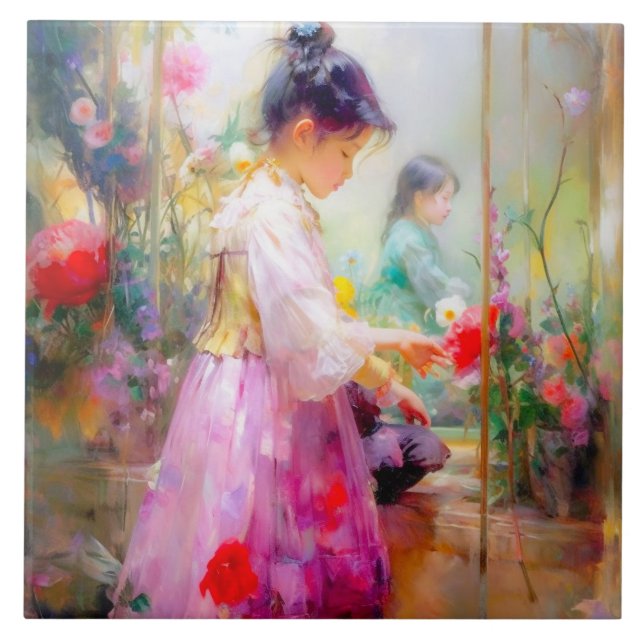 Azulejo De Cerâmica A Beleza das Flores (Frente)