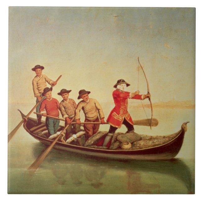 Azulejo De Cerâmica A caça do pato (Frente)