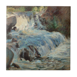 Azulejo De Cerâmica A cachoeira de Twachtman, Impressionismo Vintage
