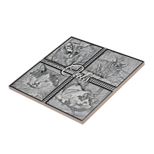 Azulejo De Cerâmica A Casa É Melhor Com Gatos Personalizados - Quadra