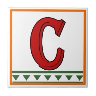 Azulejo De Cerâmica A casa italiana vermelha assina letras & números