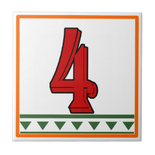 Azulejo De Cerâmica A casa italiana vermelha assina letras & números