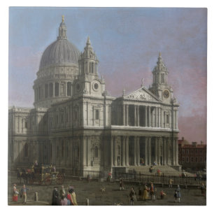 Azulejo De Cerâmica A catedral de St Paul, 1754 (óleo em canvas)