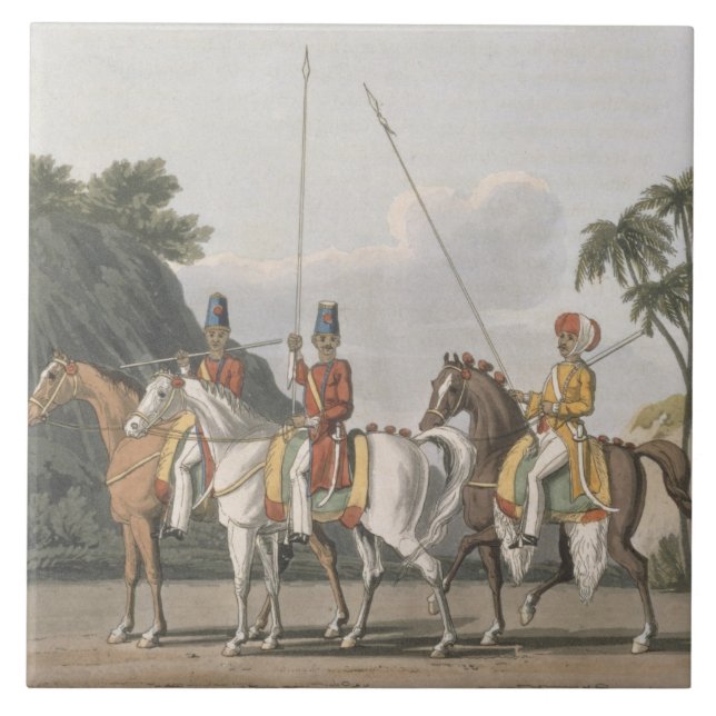 Azulejo De Cerâmica A cavalaria irregular, exército de Bengal 1817, (Frente)