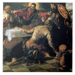 Azulejo De Cerâmica A ceia em Emmaus (óleo em canvas)