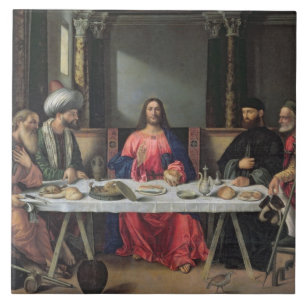 Azulejo De Cerâmica A ceia em Emmaus (óleo no painel)