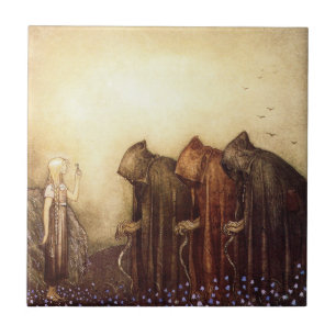 Azulejo De Cerâmica “A Chave Dourada” John Bauer Aquarela