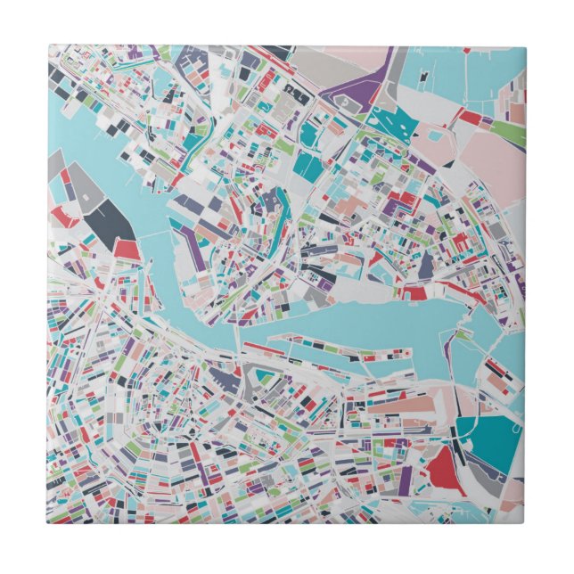Azulejo De Cerâmica A cidade de Amsterdão (Frente)