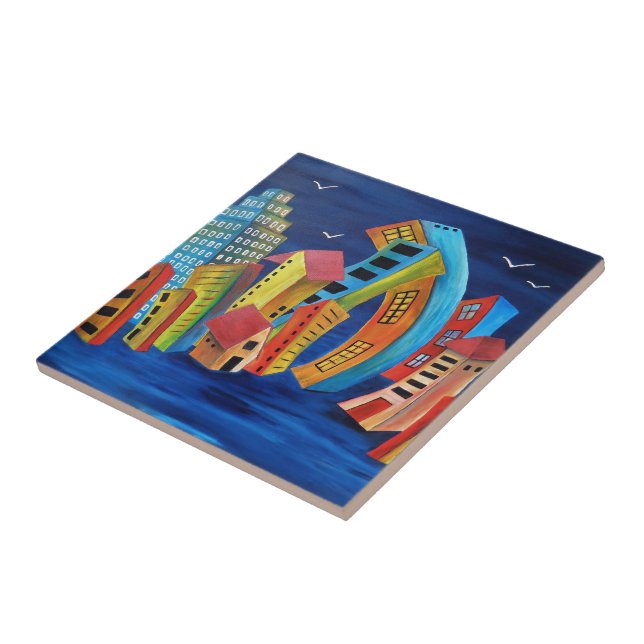 Azulejo De Cerâmica A cidade flutuante (Lateral)