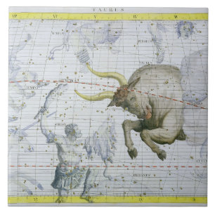 Azulejo De Cerâmica A constelação de Taurus, chapeia 2 'do atlas Coe